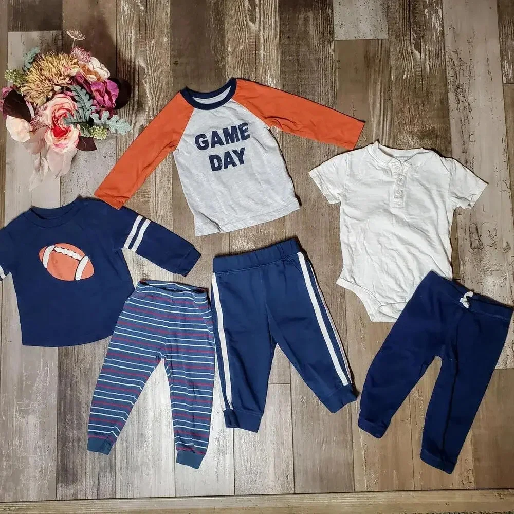 Baby Boy Size 12m 6-piece Athletic Casual Activewear Clothing Bundle EUC